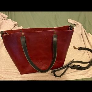 Go forth good full grain leather tote in oxblood